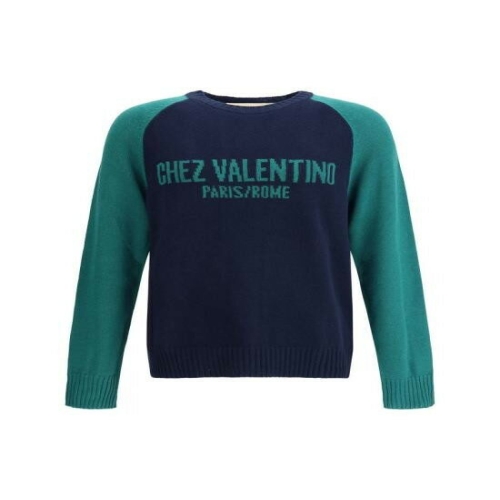 발렌티노 쉐 자카드 패턴 울 코튼 스웨터 7V3KC34T B1N BR4