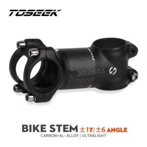 TOSEEK  자전거 핸들 바 스템 28.6 31.8mm 알루미늄 + 카본 Angle6 17 MTB 자전거용 예비