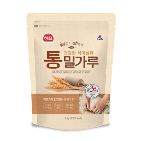 해표 통밀가루 1kg (3개)_이미지
