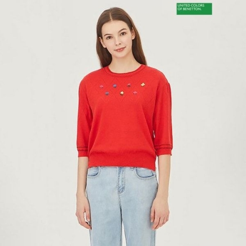 스카시 꽃 자수 니트 BAKP08341RD