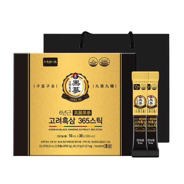 정원삼 구증구포 6년근 고려흑삼 365스틱 10ml 30포