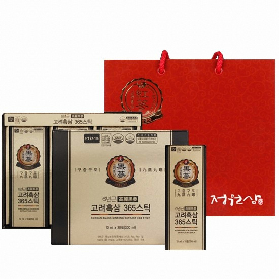 정원삼 구증구포 6년근 고려흑삼 365스틱 10ml 30포 (1개)_이미지