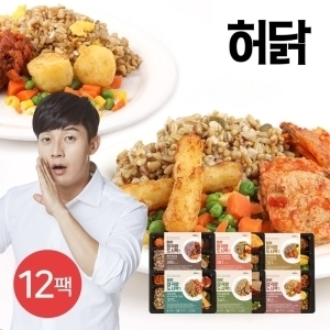 이에스그린푸드 허닭 잡곡밥 도시락 현미렌틸콩밥&간장닭강정 250g (12개)_이미지
