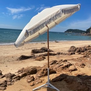 와우캠프  클래식 태슬 파라솔 각도조절 감성 캠핑 대형