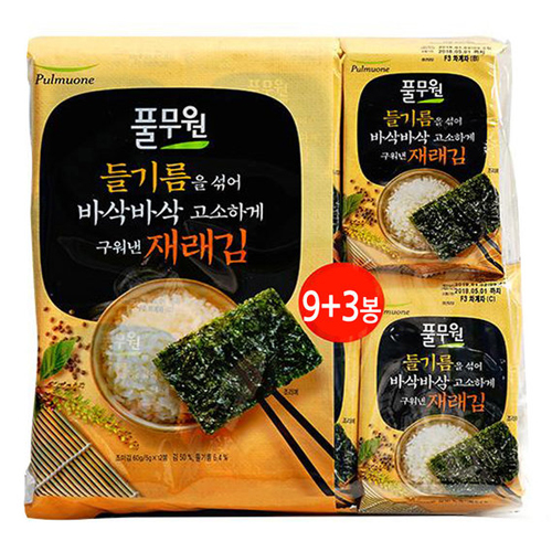 풀무원 들기름을 섞어 바삭바삭 고소하게 구워낸 재래김 5g (72개)_이미지