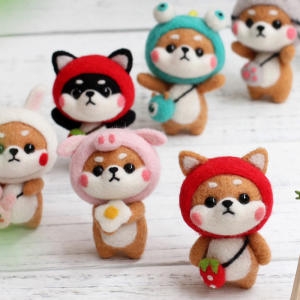 강아지 양모펠트 DIY 패키지 니들 시바만들기_이미지