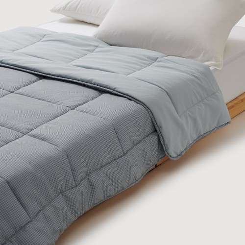 자주(JAJU) 체크 피치스킨 차렵이불 라이트그레이 (슈퍼싱글 SS)_이미지