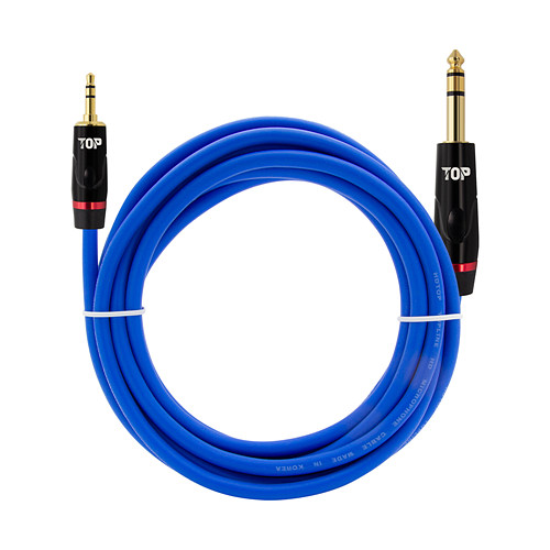 탑라인에이치디 HDTOP 3.5 to 5.5 스테레오 블루 케이블 (0.5m, HT-TP1225)_이미지