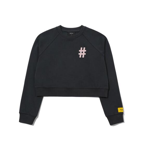  빈트릴 여성 해시태그 크롭핏 맨투맨 BA241RM501
