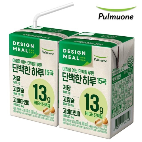 풀무원 디자인밀 단백한 하루 15곡 저당 180ml (12개)_이미지