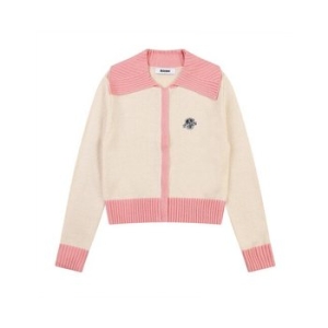 에꼴드파리 드라로얄 빅카라 배색니트집업 가디건_RB32KRCM30Z_이미지