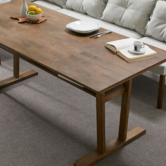 지베스 달리아 리빙다이닝 원목 식탁 패밀리형 1800 (의자2개+코너의자2개+벤치2개)_이미지