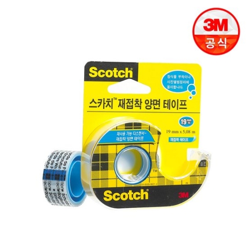 3M 스카치 재접착양면테이프 238 19mm x 5.08m (1개)