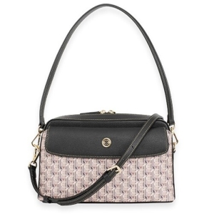 블랙 잔오플 가죽 콤비의 숄더백EODFHB855