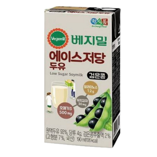 정식품 베지밀 에이스 저당두유 검은콩 190ml이미지입니다. 누르면 해당 게시물로 새창이동합니다.