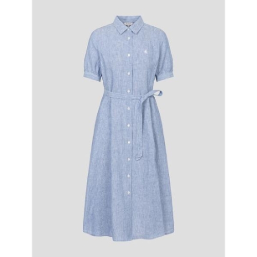 빈폴 리넨 스트라이프 5부 소매 원피스 블루 BF6371C23P_이미지