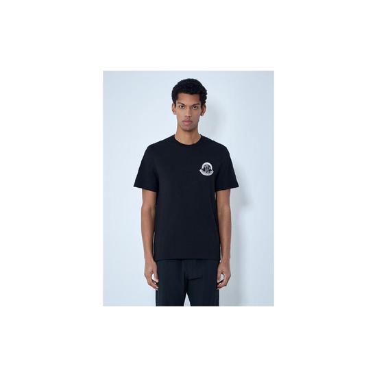 ��Ŭ���� ���� Logo Motif Cotton T shirt mon0163036blk