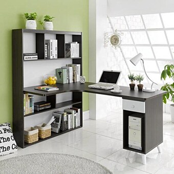 히트디자인 C3480 본체수납 L자형 <b>책상</b>