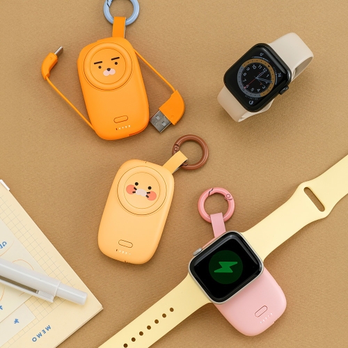 리튬포어스 카카오프렌즈 애플워치톡 케이블형 보조배터리 1200mAh