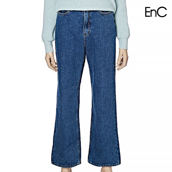 워싱 일자 기모 와이드 데님 팬츠 ENTA31101Z
