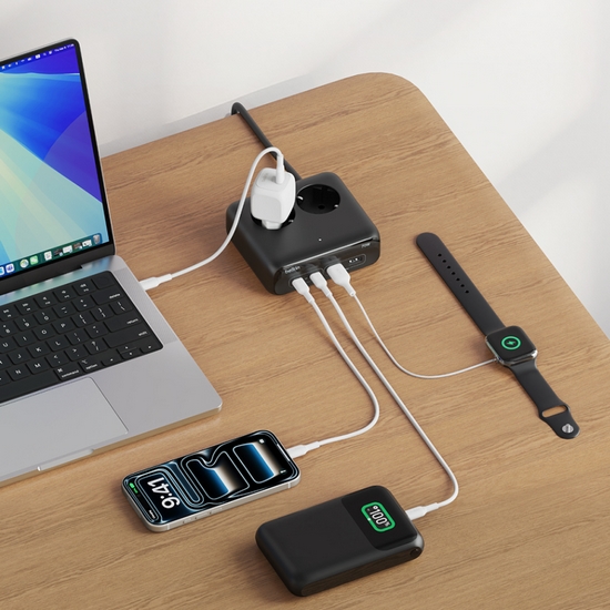 벨킨 PD PPS 70W GaN 데스크탑 충전 스테이션 SRZ001 (2AC+4USB)_이미지