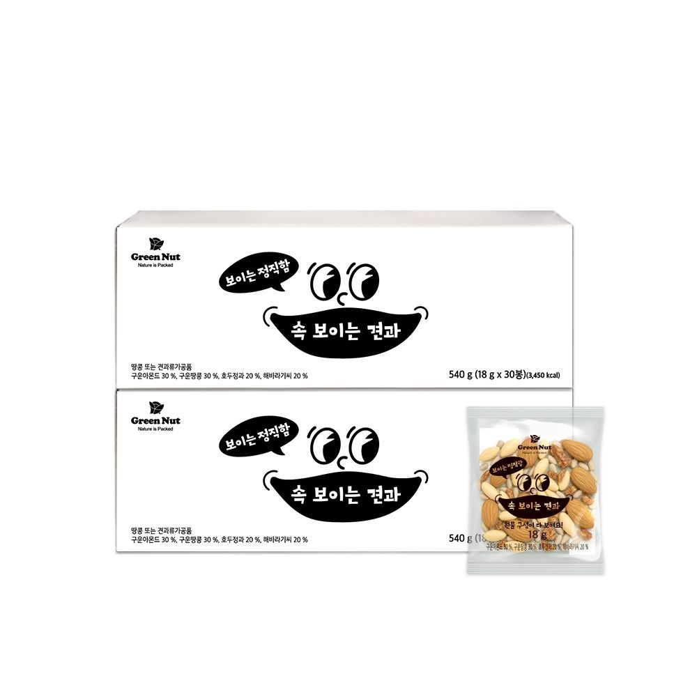 동우농산 그린너트 하루견과 속 보이는 견과 18g 30개입 (2개)_이미지