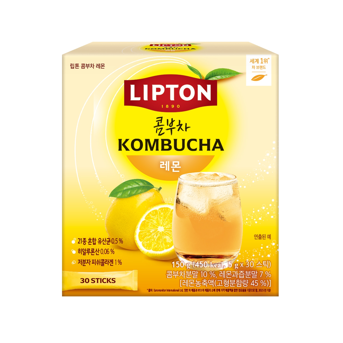 유니레버 립톤 콤부차 레몬 30개입