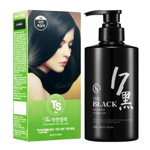 TS TS 더 착한 염색 120g+더 블랙 17 샴푸 500g 2종세트