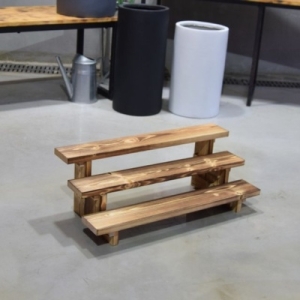 삼흥의장건축 원목 우드 3단 계단 화분받침대  소  60x21cm_이미지