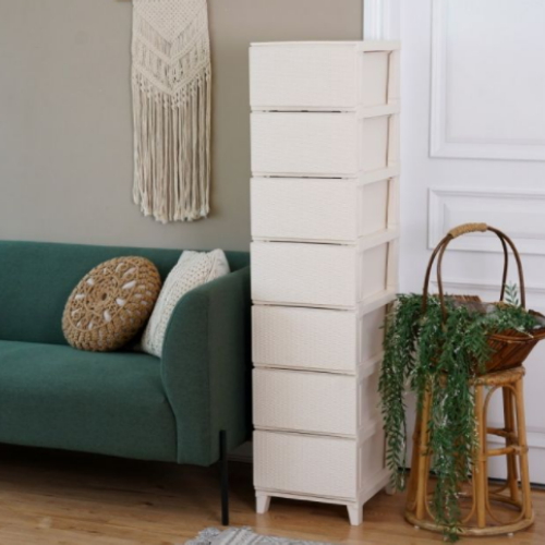 유원피에스 보노하우스 가든 라탄 서랍장 일반형 7단 (2개)