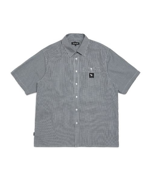 MARK GONZALES 포켓 깅엄 체크 반팔 셔츠 BLACK Z262USS240099 1295374