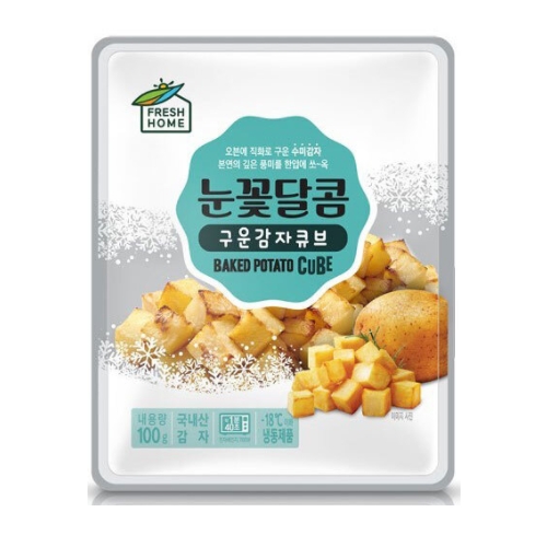 프레쉬홈 눈꽃달콤 아이스 구운 감자 큐브 100g (10개)