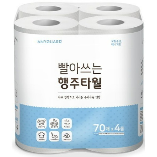 애니가드 ㅤ빨아쓰는 행주타월 70매 (4롤) *1팩_이미지