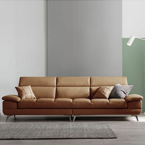 삼익가구 카밀라 헤드틸팅 천연통가죽 소파 4인용 (스툴별도)_이미지