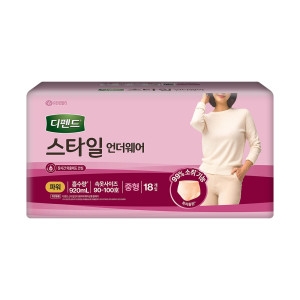 유한킴벌리 디펜드 스타일 언더웨어 파워 여성용 중형 18개 (1팩(18개))