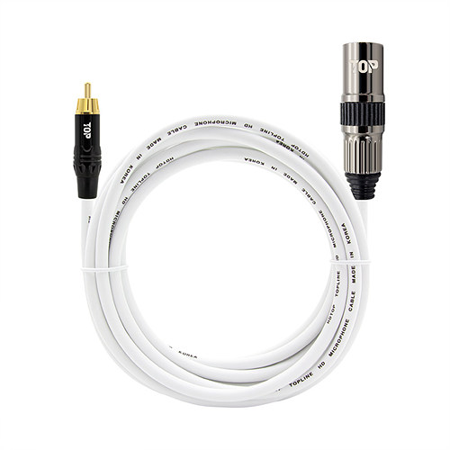 탑라인에이치디 HDTOP RCA to XLR MM 화이트 케이블 (15m, HT-TP1162)
