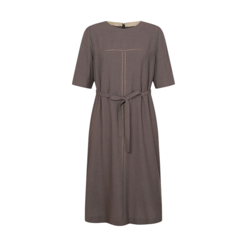 캐리스노트 P 스티치 자수배색 라운드 원피스 CN4FOP703_이미지