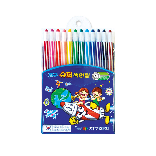 지구화학 슈퍼 색연필 12색 (1개)_이미지