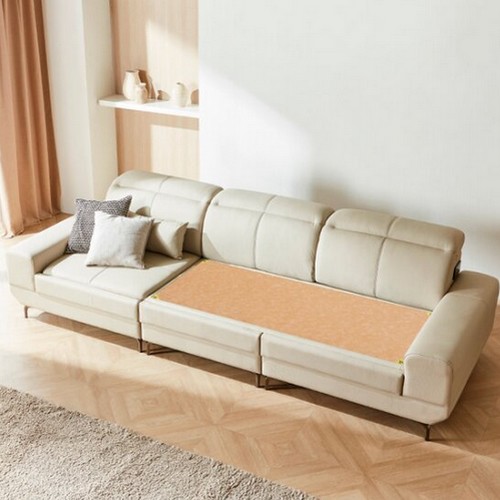 현대의료기 세디아 4인 천연 가죽 흙소파 MS (한지황토)