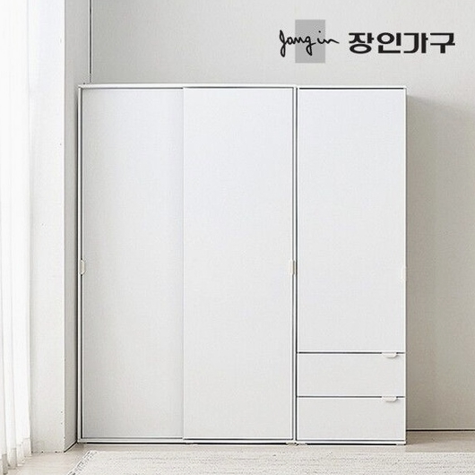 장인가구  코라 1200 선반형 옷장+600 서랍옷장 슬라이딩 옷장세트 1800