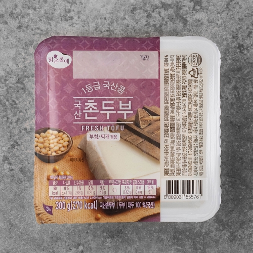 맑은물에 국산 촌두부 300g (1개)