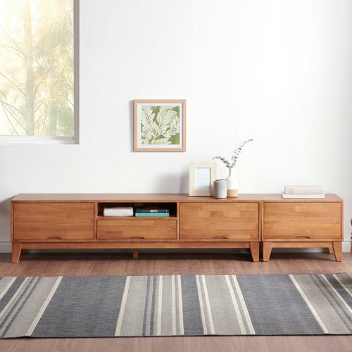 바우미스트 발트 1단 원목 거실장세트 2400