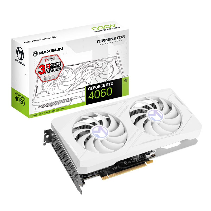 MAXSUN 지포스 RTX 4060 터미네이터 D6 8GB 스노우화이트_이미지