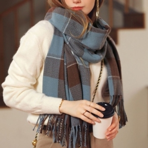 오너클랜 커플 체크 머플러 4컬러 1P 겨울 패션 목도리 WB5D6CB_이미지