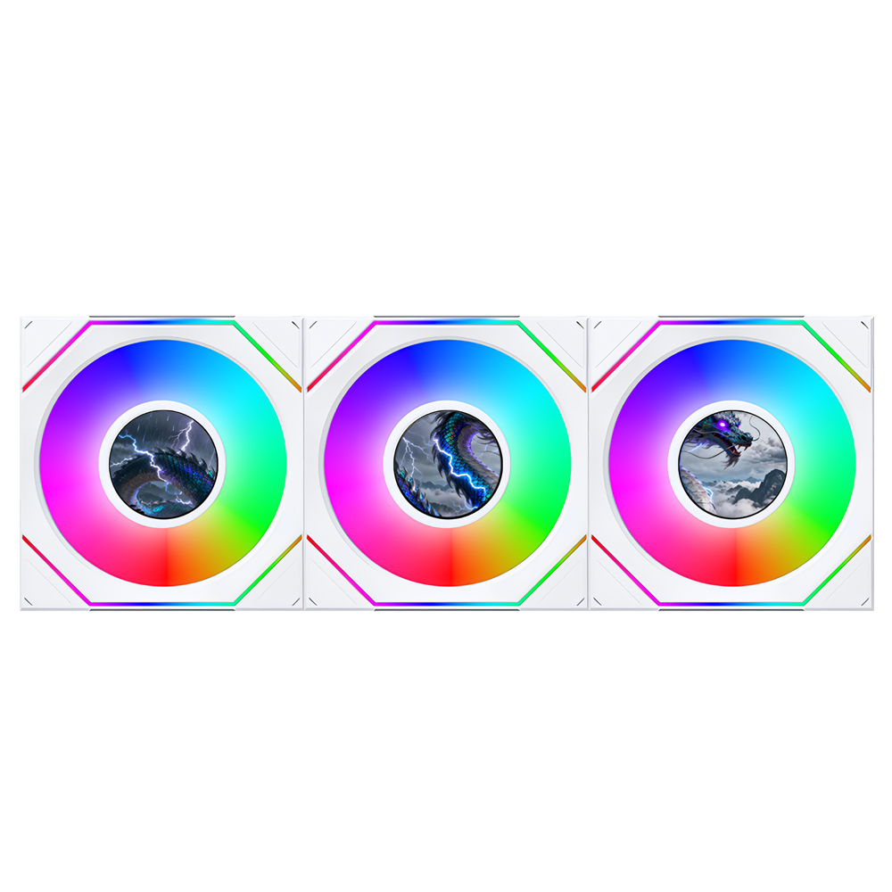 리안리 UNI FAN SL-INF LCD FLEX 120 (3팩, 화이트)_이미지