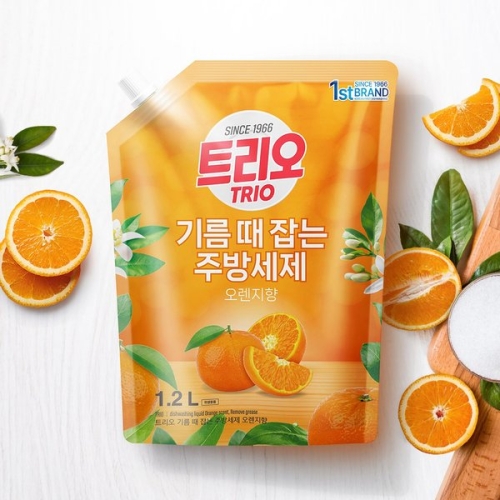 트리오 기름때 잡는 주방세제 오렌지향 1.2L (10개)_이미지