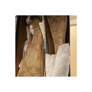 코치 레이라 카키/체스트넛 발레 플랫 박스 사이즈 6 B 3250272