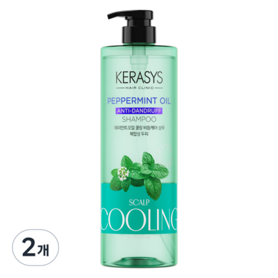 애경 케라시스 페퍼민트 오일 두피 쿨링 비듬 완화 샴푸 1000ml (2개)