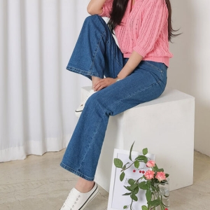 헤이올리 데님스판 베이직 와이드 핏 팬츠 PH1133_이미지