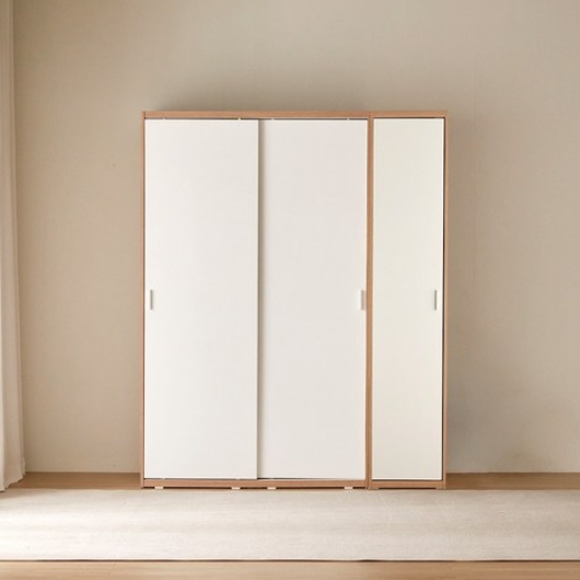 온월가구 빅 풀 슬라이딩 행거+도어옷장 1600_이미지